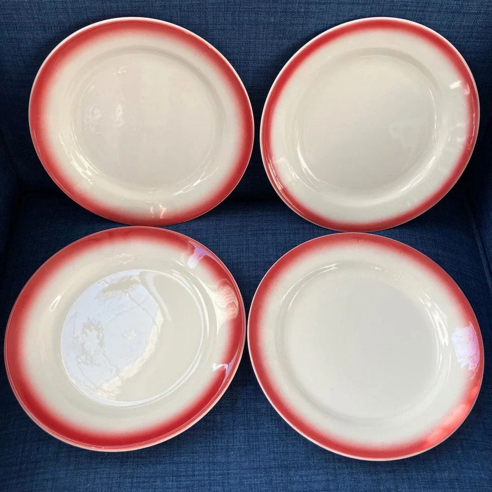 Homer Laughlin Best China Red Airbrush Rim 8.75
